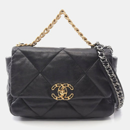 Chanel Black Lambskin Leather Medium 19 Flap Bag 1163951