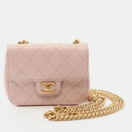 Chanel Pink Leather Mini Flap Shoulder Bag 1163947