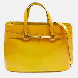 Gucci Yellow Ombre Patent Leather Medium Bright Bit Tote 1163680