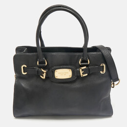 Michael Kors Black Leather East West Hamilton Tote 1163619