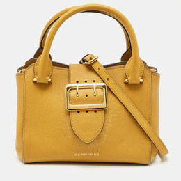Burberry Yellow Leather Small Buckle Tote 1163389
