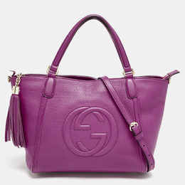Gucci Fuchsia Pebbled Leather Soho Working Tote 1161194