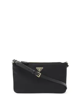 Prada 2020s logo plaque nylon clutch 30294946