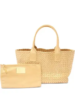 Bottega Veneta 2000s Hippopotamus PM woven leather tote bag 30647223