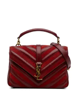 Saint Laurent 2017 Medium Calfskin and Suede Chevron Monogram College satchel 30854688