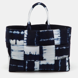 Bottega Veneta Navy Blue/White Canvas Large Arco Tote 1165201