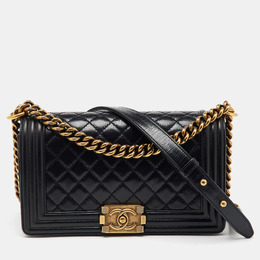 Chanel Black Quilted Leather Medium Boy Flap Bag 1165046