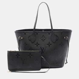 Louis Vuitton Neverfull MM Noir Monogram Empreinte Leather Tote Bag 1164239