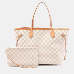 Louis Vuitton Neverfull MM White Damier Azur Canvas Tote Bag 1164211