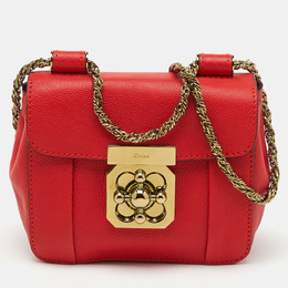Chloe Red Leather Mini Elsie Crossbody Bag 1163885