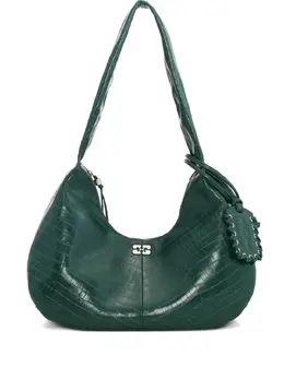 Ganni crocodile-embossed shoulder bag 30097651
