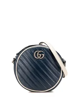 Gucci 2016-2025 Mini GG Marmont Matelasse Leather Torchon Round crossbody bag 30865221