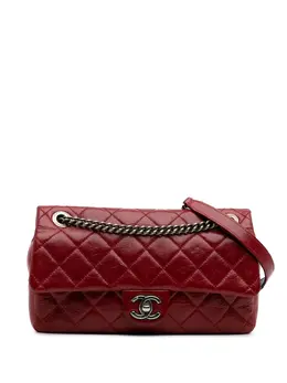 Chanel 2014 Medium Glazed Calfskin Duo Color Flap crossbody bag 30878554