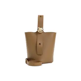 Loewe-Brown Pebble Mini Calf Leather Bucket Bag-Donna 52019863814484