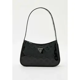 Сумка кросс-боди Guess, фактура лаковая, рельефная, черный 4429393434
