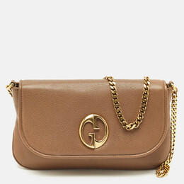 Gucci Brown Leather Medium 1973 Chain Shoulder Bag 1165250