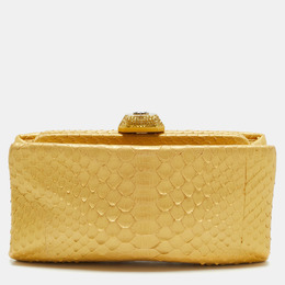 Chanel Gold Python Kiss Lock Frame Clutch 1165011