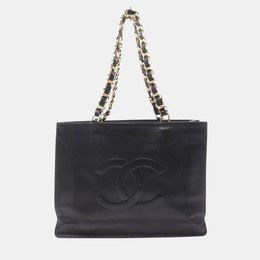 Chanel Black Lambskin Vintage CC Chain Tote Bag XL 1163911