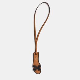 Hermes Black, Natural, Sand, Black Oran Nano Bag Charm 1163559