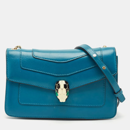 Bvlgari Blue Leather Small Serpenti Forever Shoulder Bag 1163166