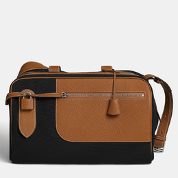 Hermes Black Gold Leather Sac Long Courrier Bag 1163561