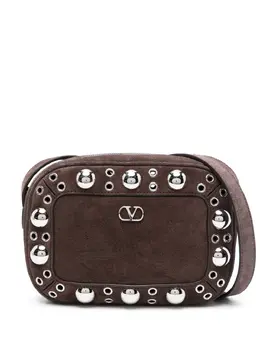 Valentino Garavani Nellcote eyelet-embellished suede shoulder bag 30711833