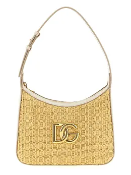 Dolce & Gabbana-Crochet Shoulder Bag Borse A Spalla E Tracolla Beige-Donna 52037537890644