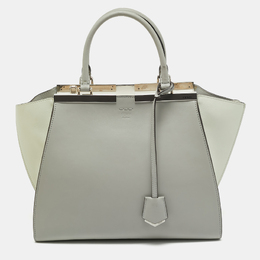 Fendi Light Grey/White Leather Medium 3Jours Tote 1166052