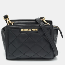 Michael Kors Black Quilted Leather Mini Selma Crossbody Bag 1165096