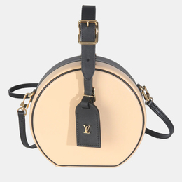 Louis Vuitton Black Beige Calfskin Petite Boite Chapeau bag 1164387