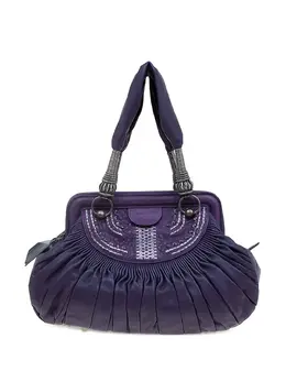 Christian Dior 2008 pleated plisse leather tote bag 30333117