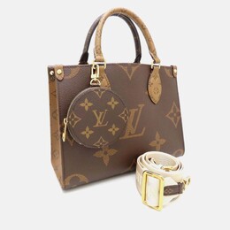 Louis Vuitton Onthego PM Brown Monogram Giant Reverse Canvas Tote Bag 1166168