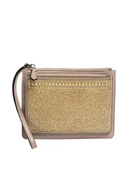 Valentino Garavani stud-embellished leather clutch 30324397