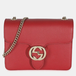 Gucci Red Dollar Calfskin Small Interlocking Chain Bag 1167183