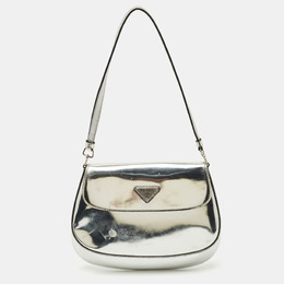 Prada Silver Patent Leather Small Cleo Hobo 1166488