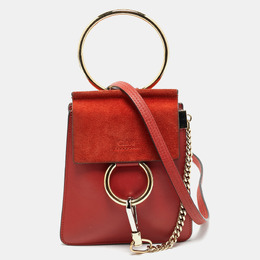 Chloe Brick Leather and Suede Mini Faye Crossbody Bag 1166122