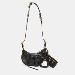 Balenciaga Black Croc Embossed Leather XS Le Cagole Shoulder Bag 1165056