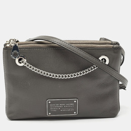 Marc Jacobs Grey Leather New Too Hot To Handle Double Decker Crossbody Bag 1165065