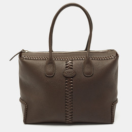 Tod's Dark Brown Leather Di Tote 1164679