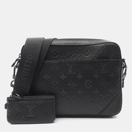 Louis Vuitton Duo Messenger Black Monogram Shadow Leather Crossbody Bag 1167731