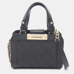 Chanel Label Click Black Leather Shoulder Bag 1167591