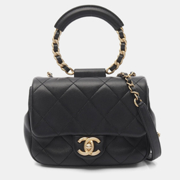 Chanel In-the-Loop CC Black Lambskin Sheep Leather Shoulder Bag 1167654