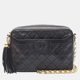 Chanel CC Camera Tassel Black Lambskin Shoulder Bag 1167593