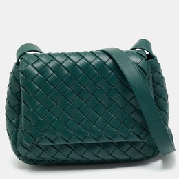 Bottega Veneta Emerald Green Intrecciato Leather Cobble Crossbody Bag 1165926