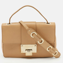 Jimmy Choo Beige Leather Rebel Flap Top Handle Bag 1164484