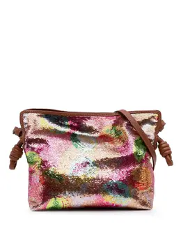 Loewe 2022 Paulas Ibiza Mini Sequined Leather Flamenco Knot crossbody bag 30909808
