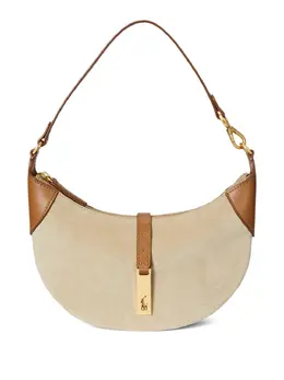 Polo Ralph Lauren Polo ID crescent suede leather shoulder bag 30856452