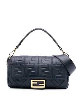 Fendi 2010-2024 Zucca Embossed Leather Baguette satchel 30906431