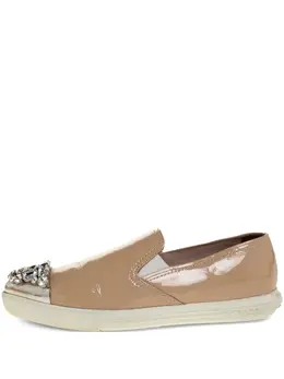 Miu Miu bejeweled slip-on sneakers 30324454