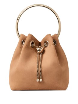 Jimmy Choo Bon Bon Leather Bucket Bag bonboniastoffee/lightgold